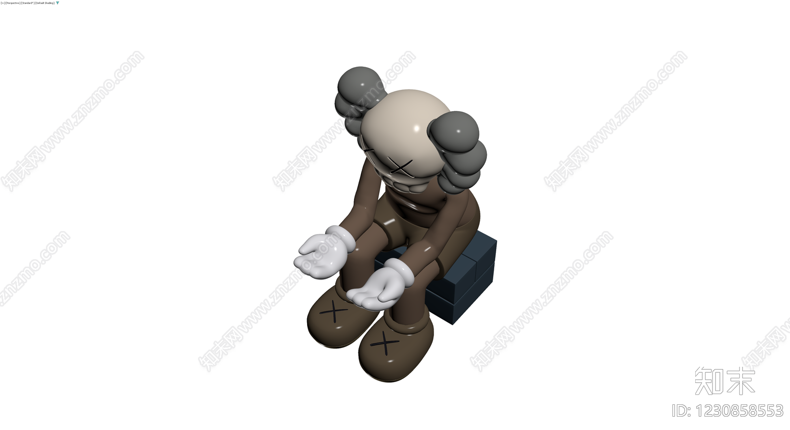 KAWS坐姿雕塑模型3D模型下载【ID:1230858553】