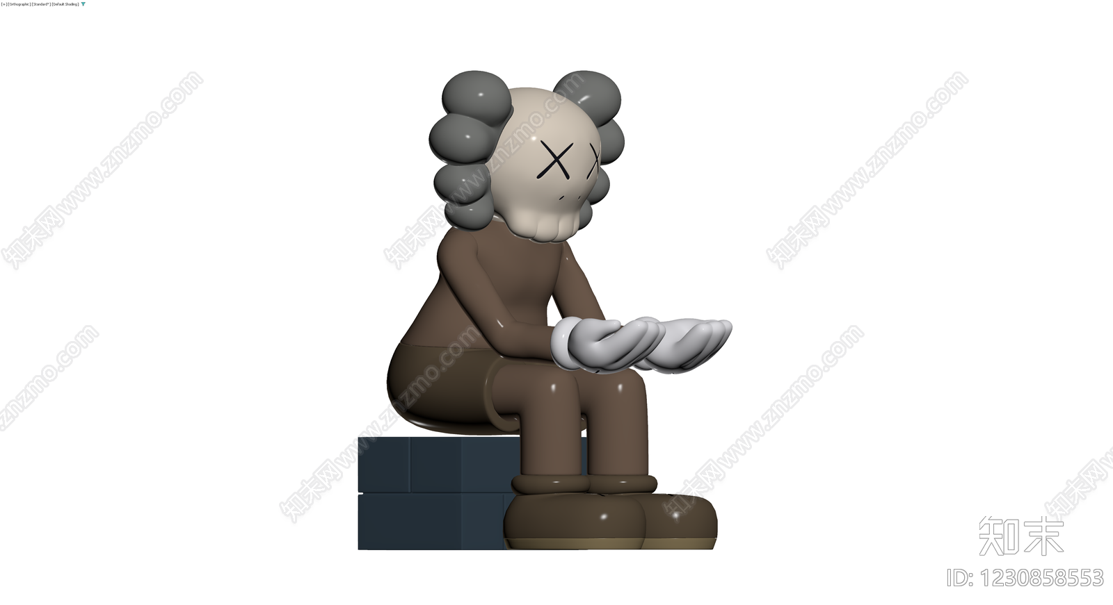 KAWS坐姿雕塑模型3D模型下载【ID:1230858553】