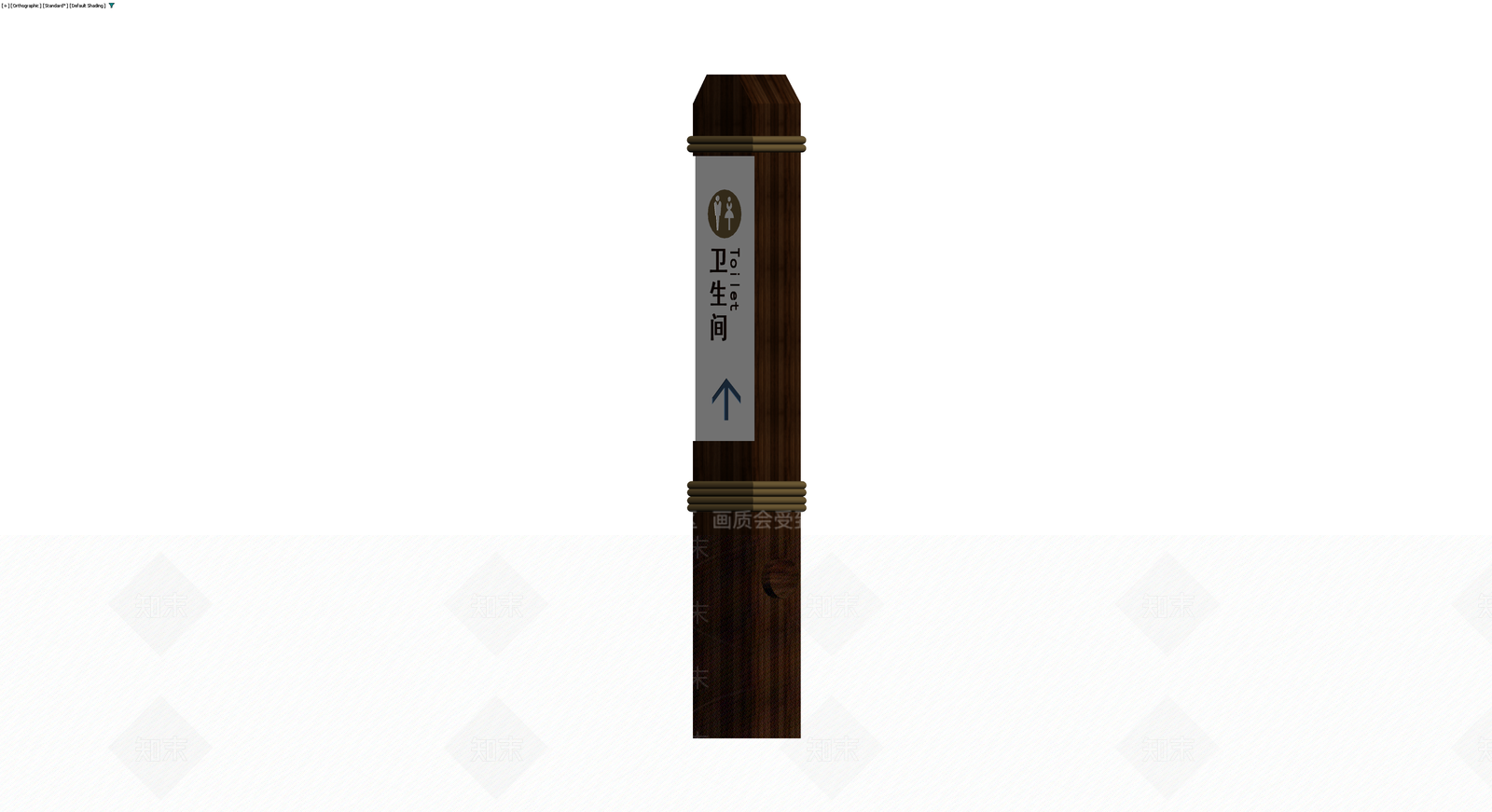 木质卫生间指示牌3D模型下载【ID:1229615055】