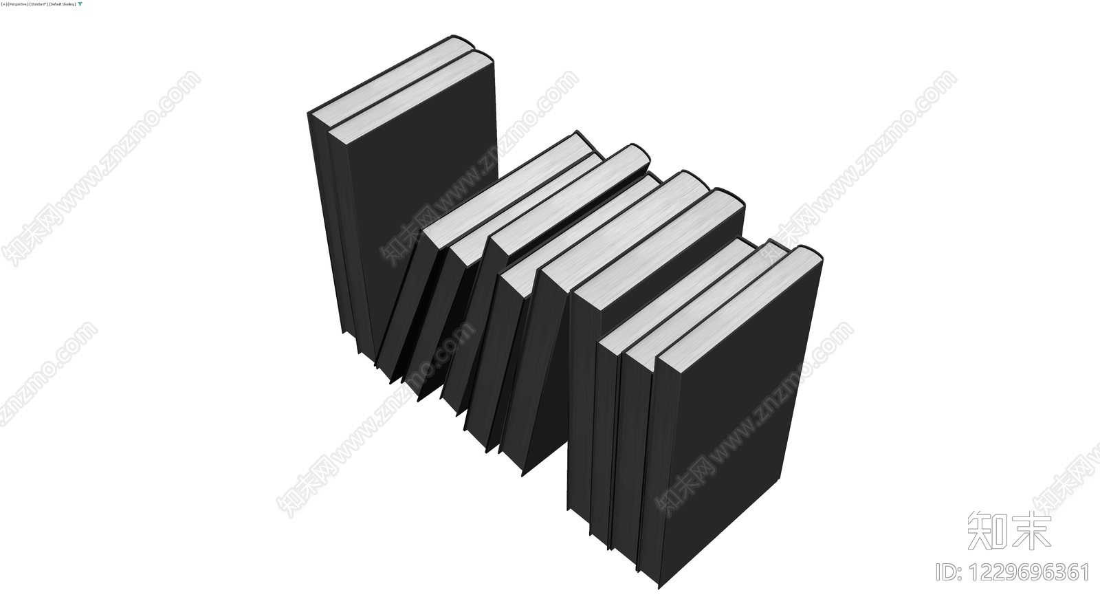 黑色精装书组合3D模型下载【ID:1229696361】