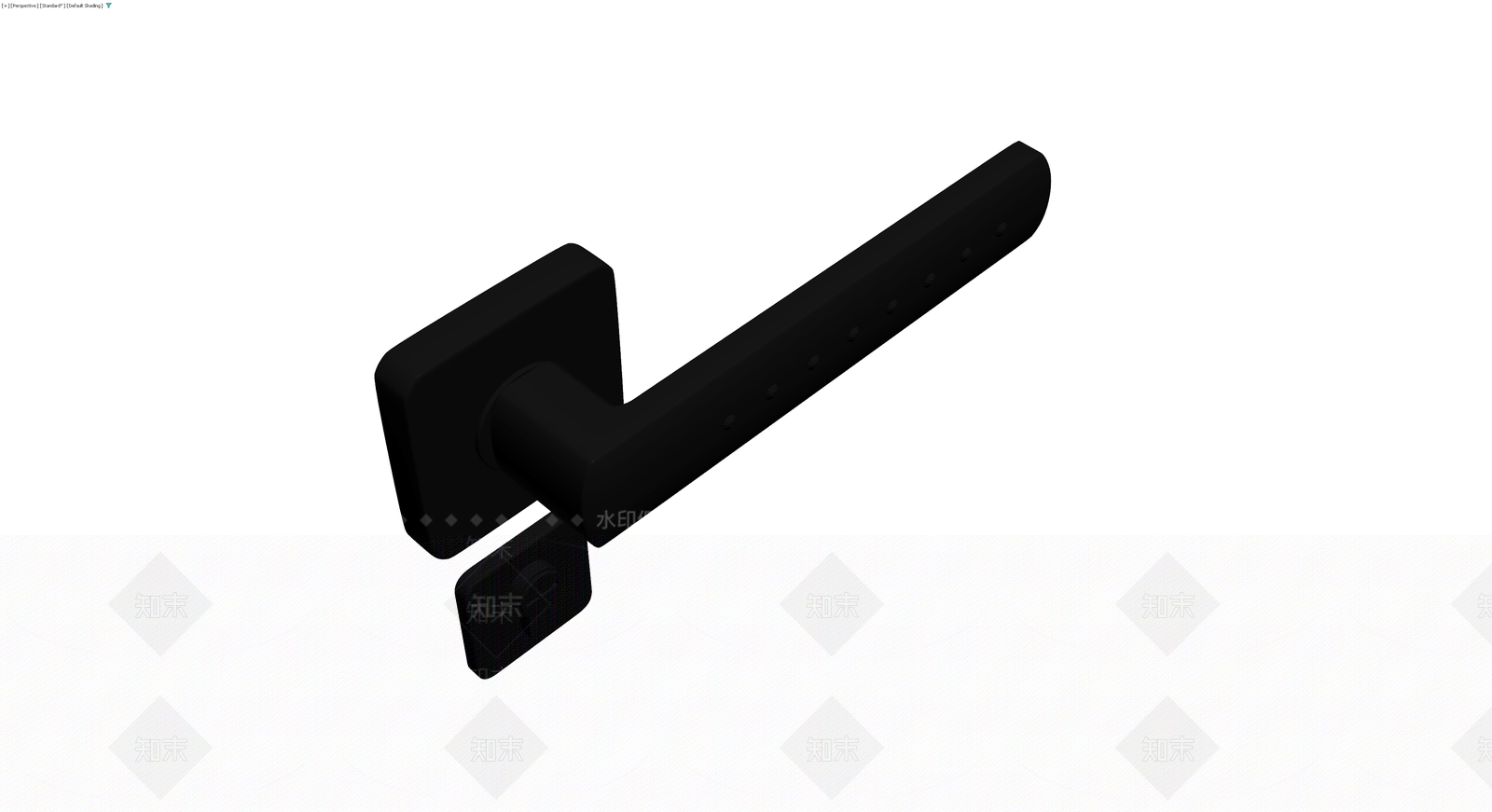 黑色现代门把手组件3D模型下载【ID:1229892950】