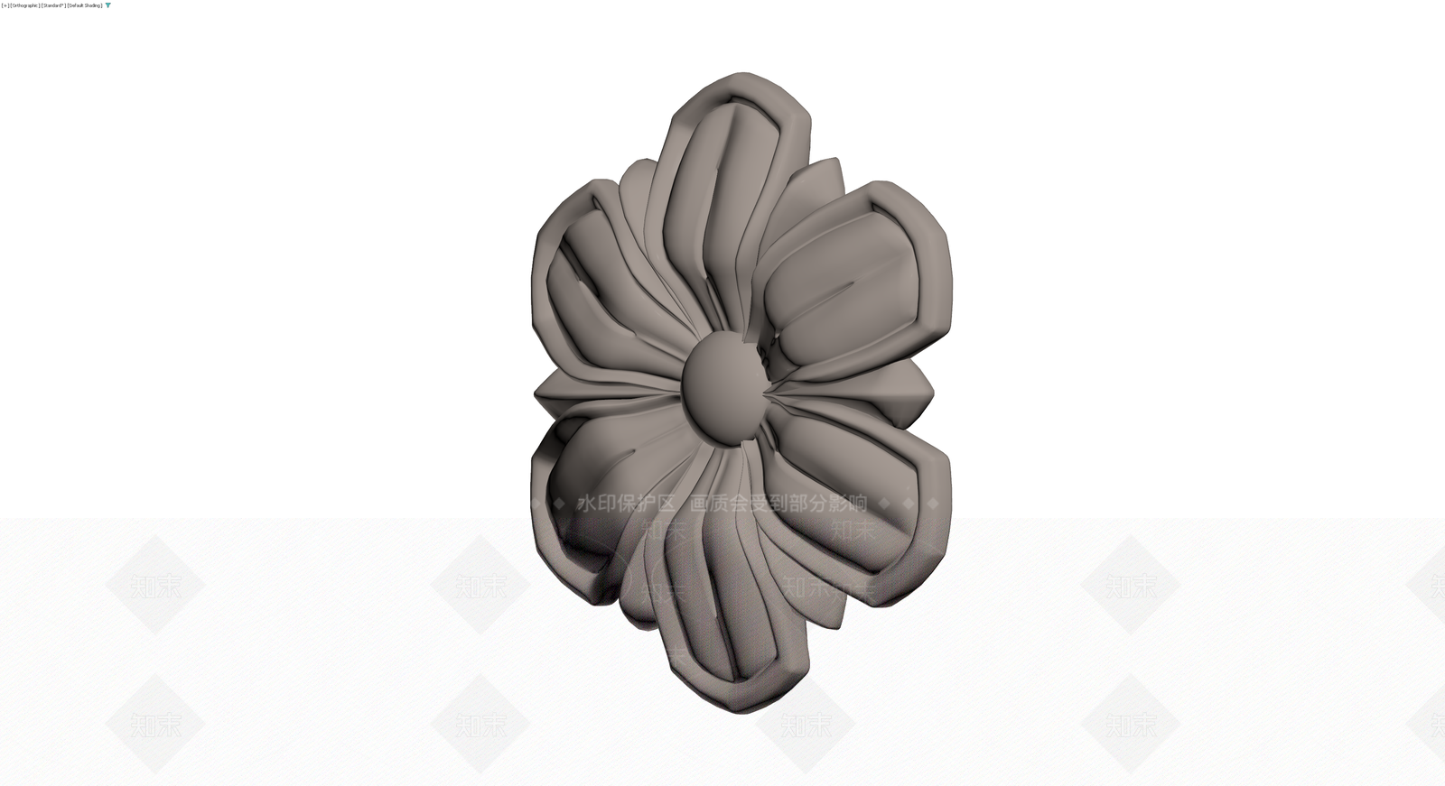 灰模风格化花朵装饰3D模型下载【ID:1230338460】