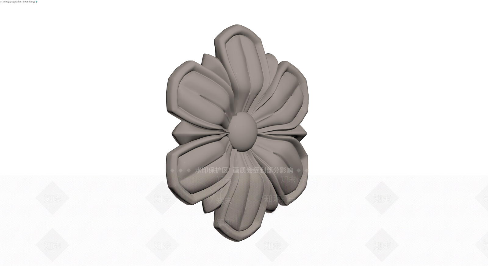 灰模风格化花朵装饰3D模型下载【ID:1230338460】
