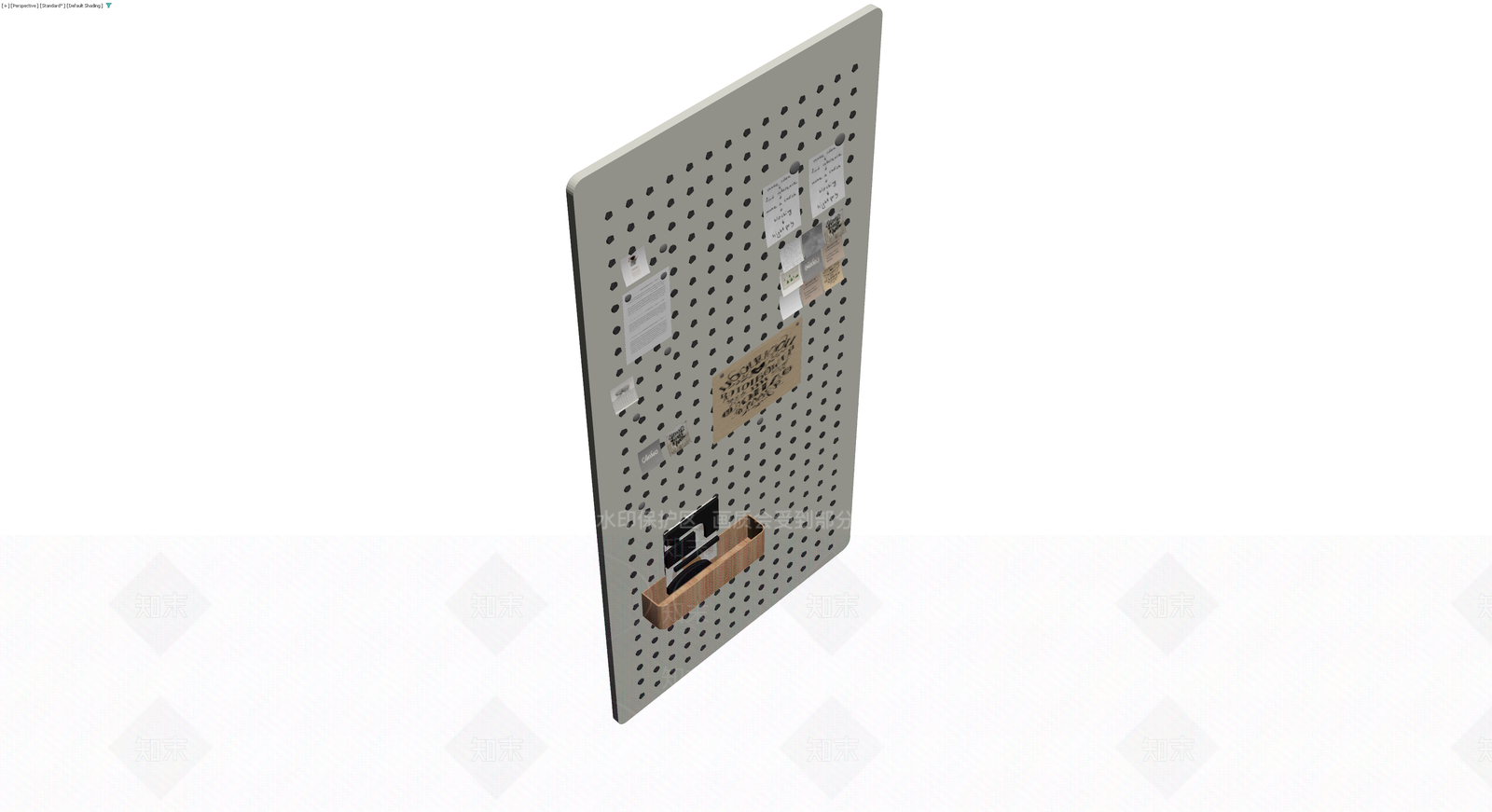 洞洞板收纳墙组件3D模型下载【ID:1229941731】