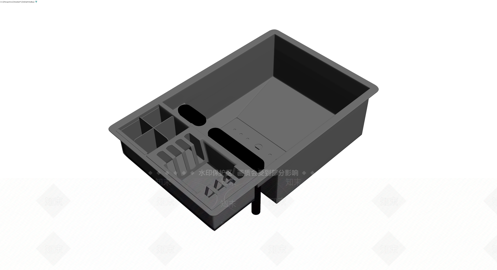 灰色厨房水槽组件3D模型下载【ID:1230106348】