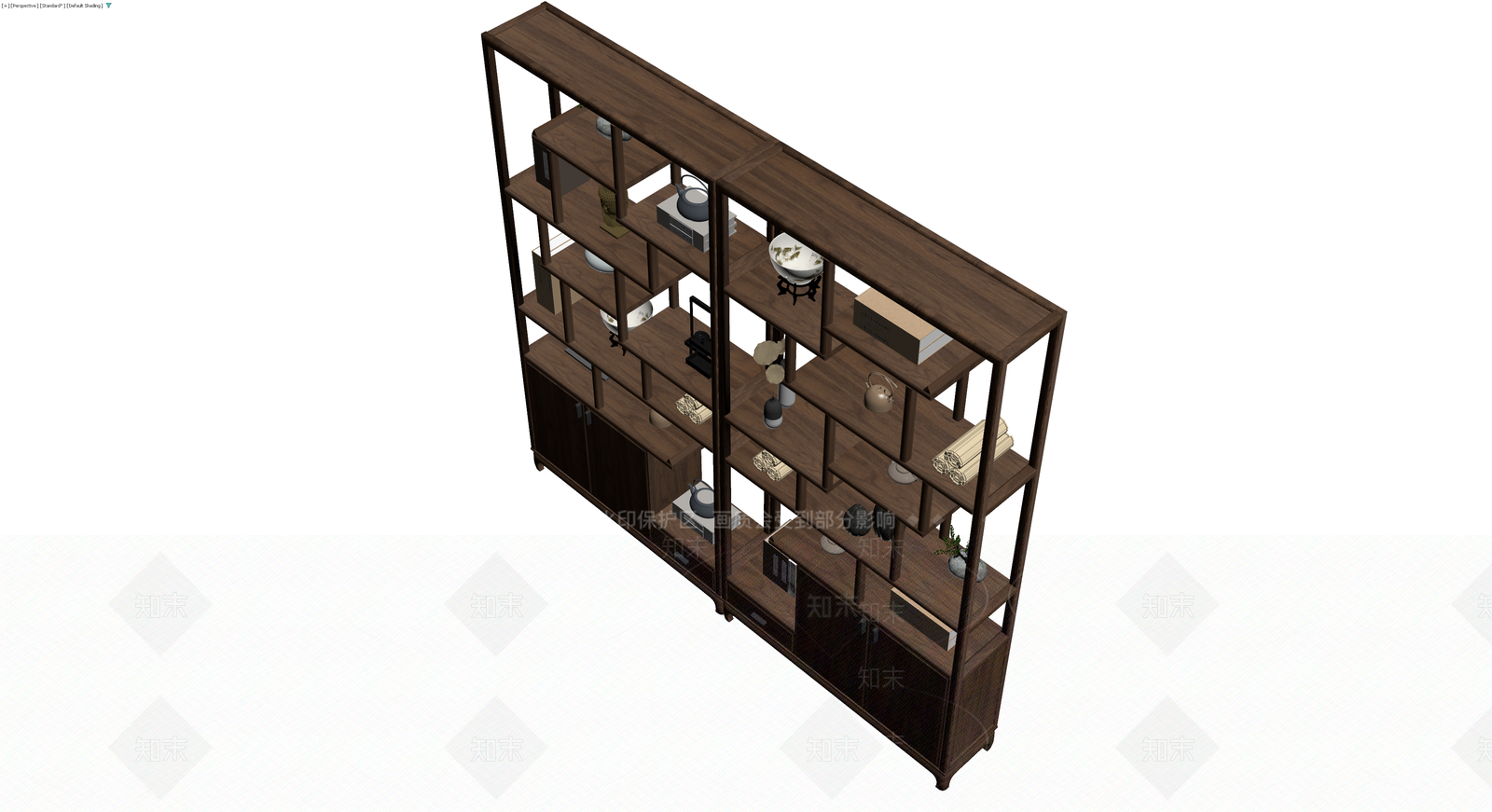 中式实木博古架3D模型下载【ID:1229664255】