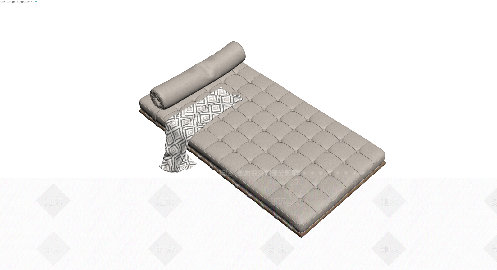 带软垫和抱枕的长椅3D模型下载【ID:1230581370】