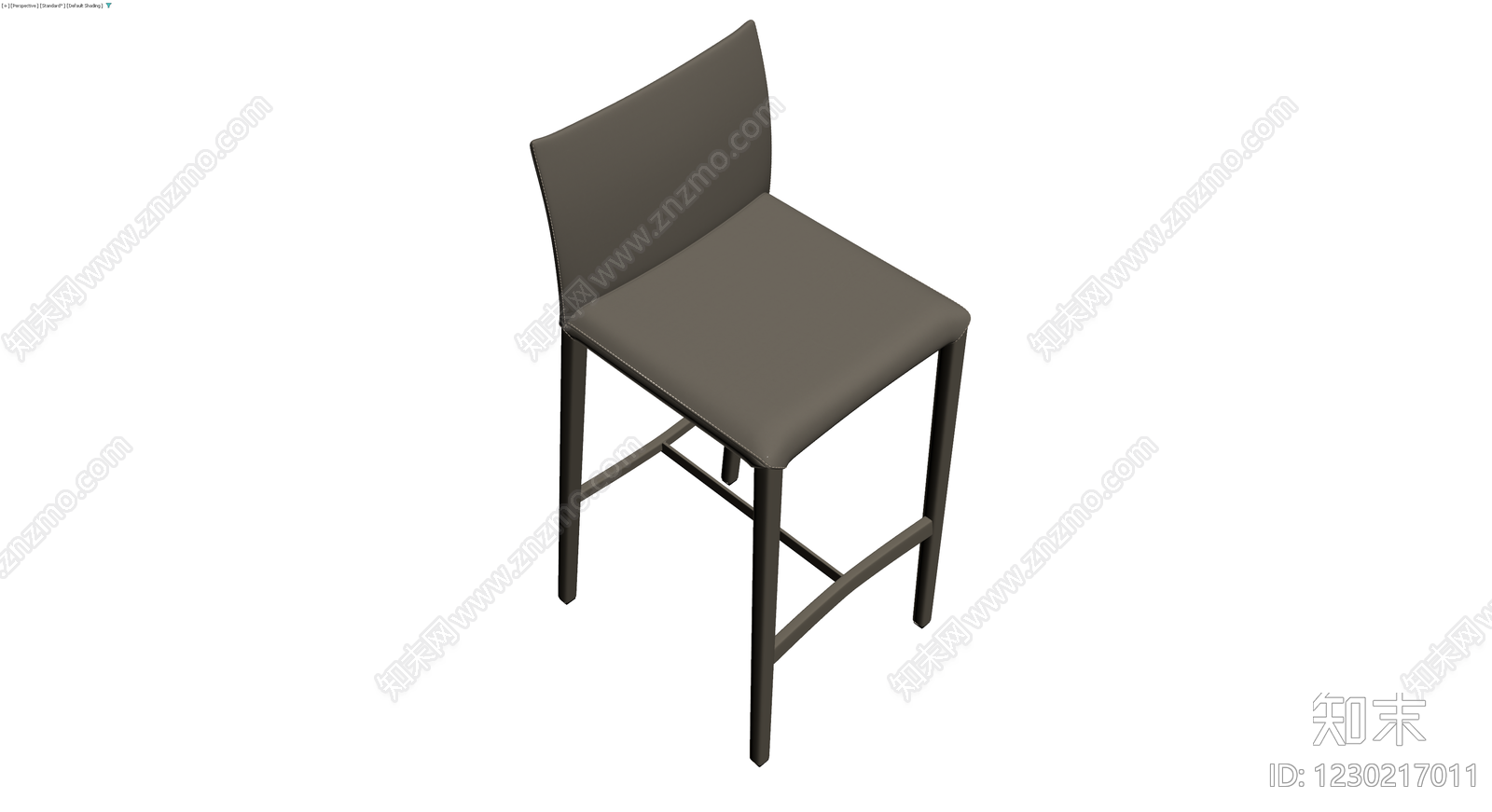 灰色软包高脚椅3D模型下载【ID:1230217011】