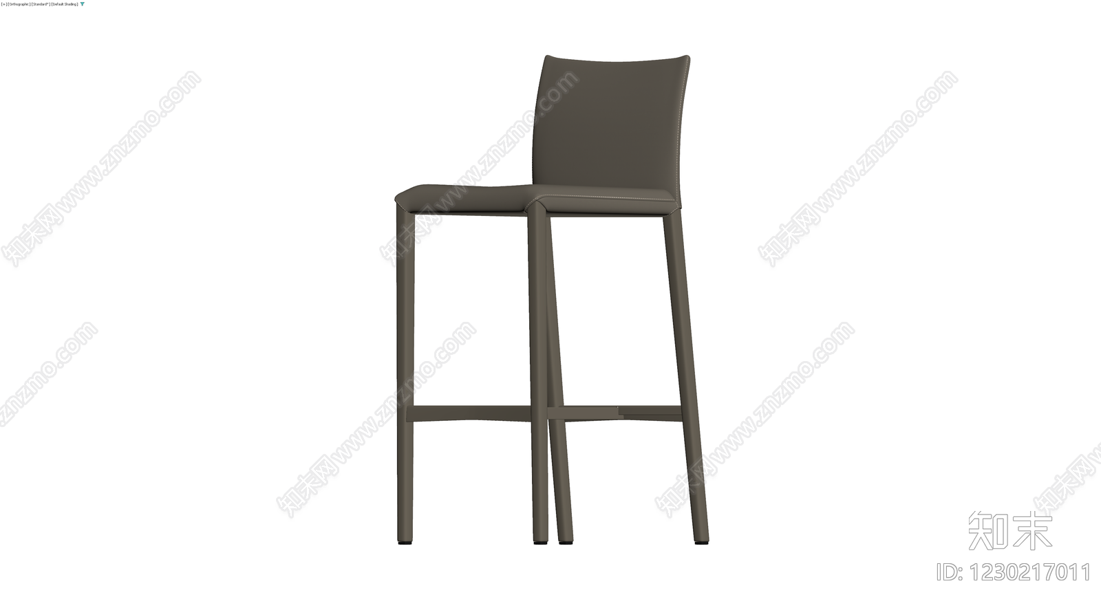 灰色软包高脚椅3D模型下载【ID:1230217011】