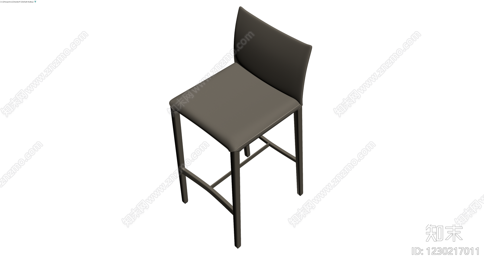 灰色软包高脚椅3D模型下载【ID:1230217011】
