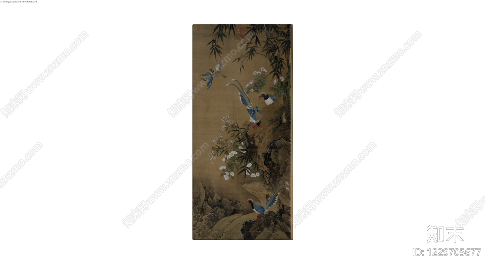 中式花鸟画装饰挂画3D模型下载【ID:1229705677】