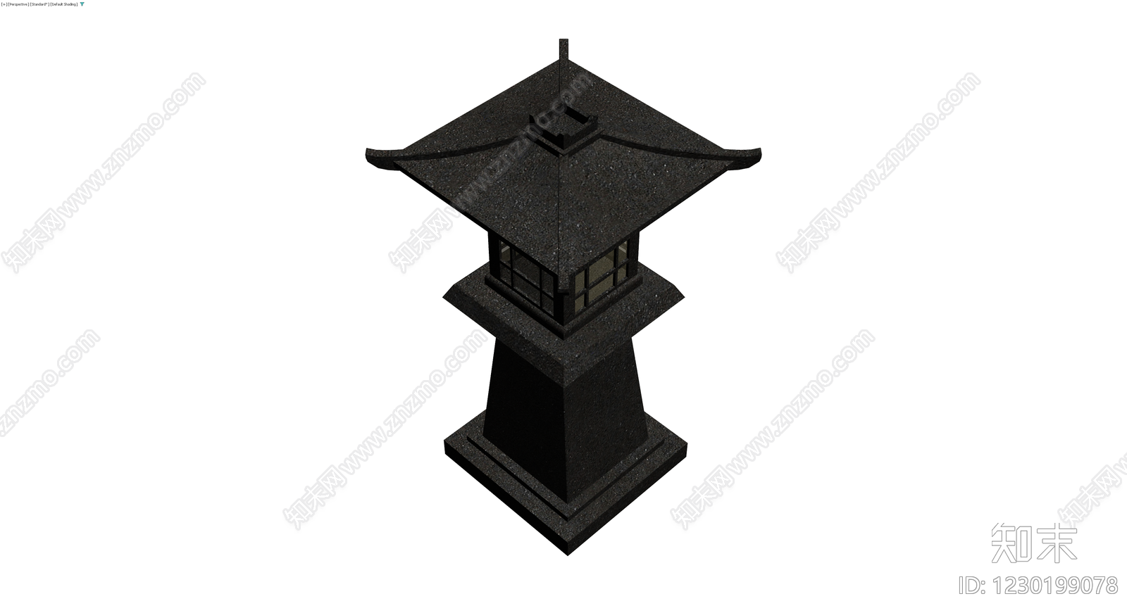 日式石灯笼景观小品3D模型下载【ID:1230199078】