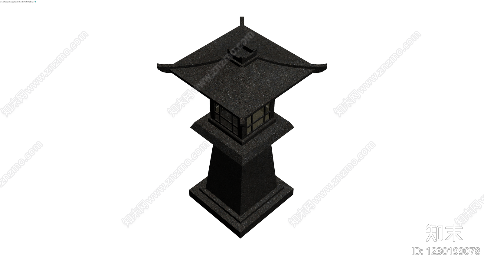 日式石灯笼景观小品3D模型下载【ID:1230199078】