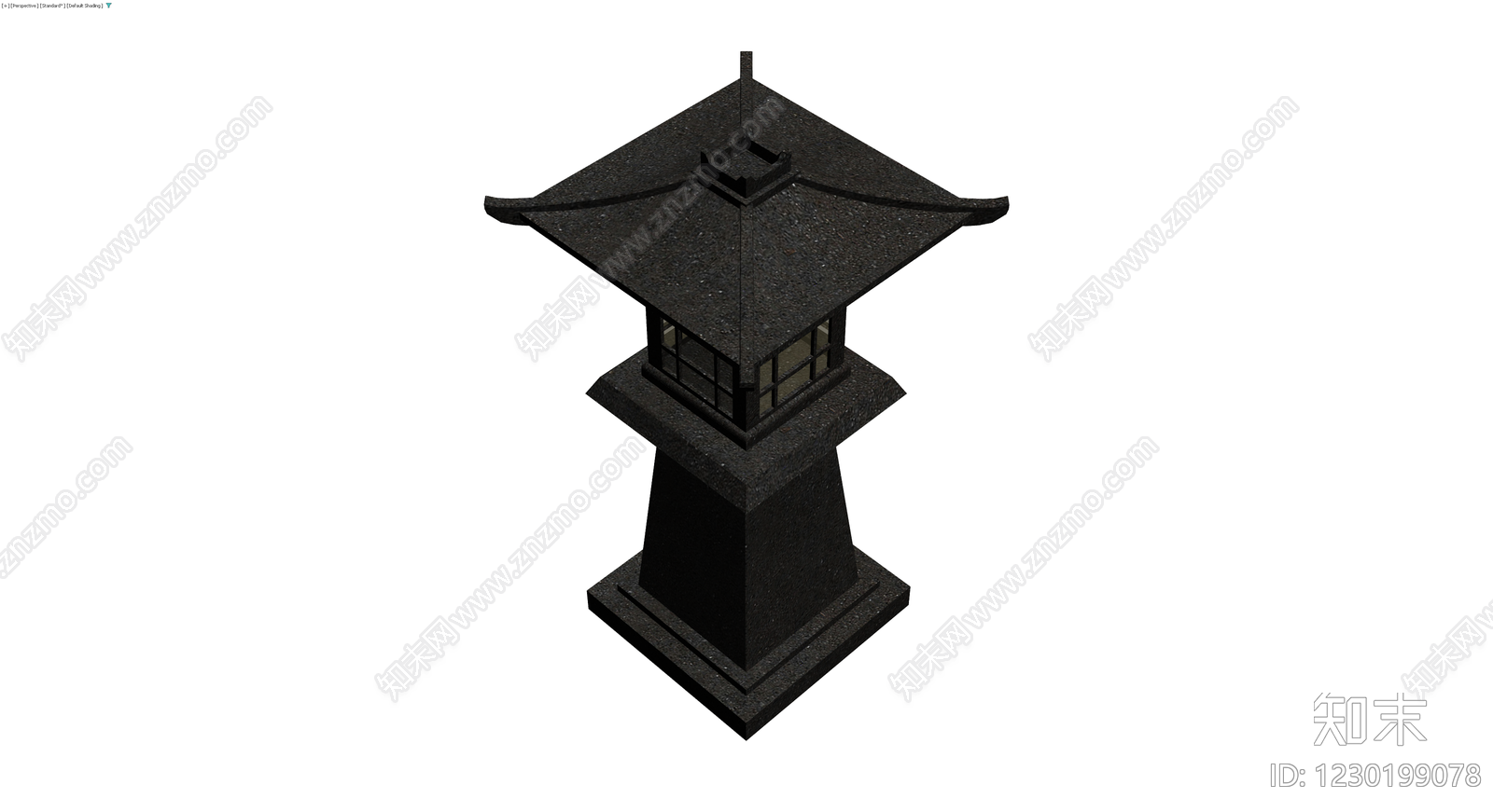 日式石灯笼景观小品3D模型下载【ID:1230199078】