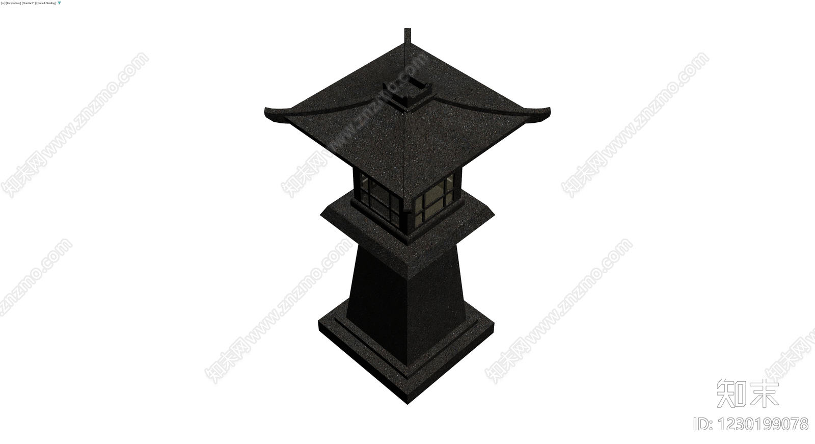日式石灯笼景观小品3D模型下载【ID:1230199078】
