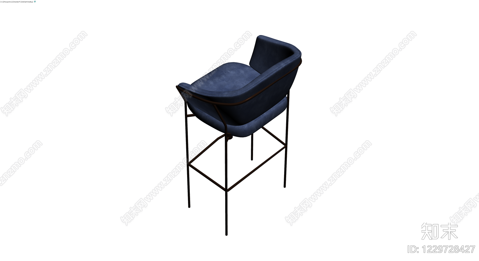深蓝色高脚椅3D模型下载【ID:1229728427】