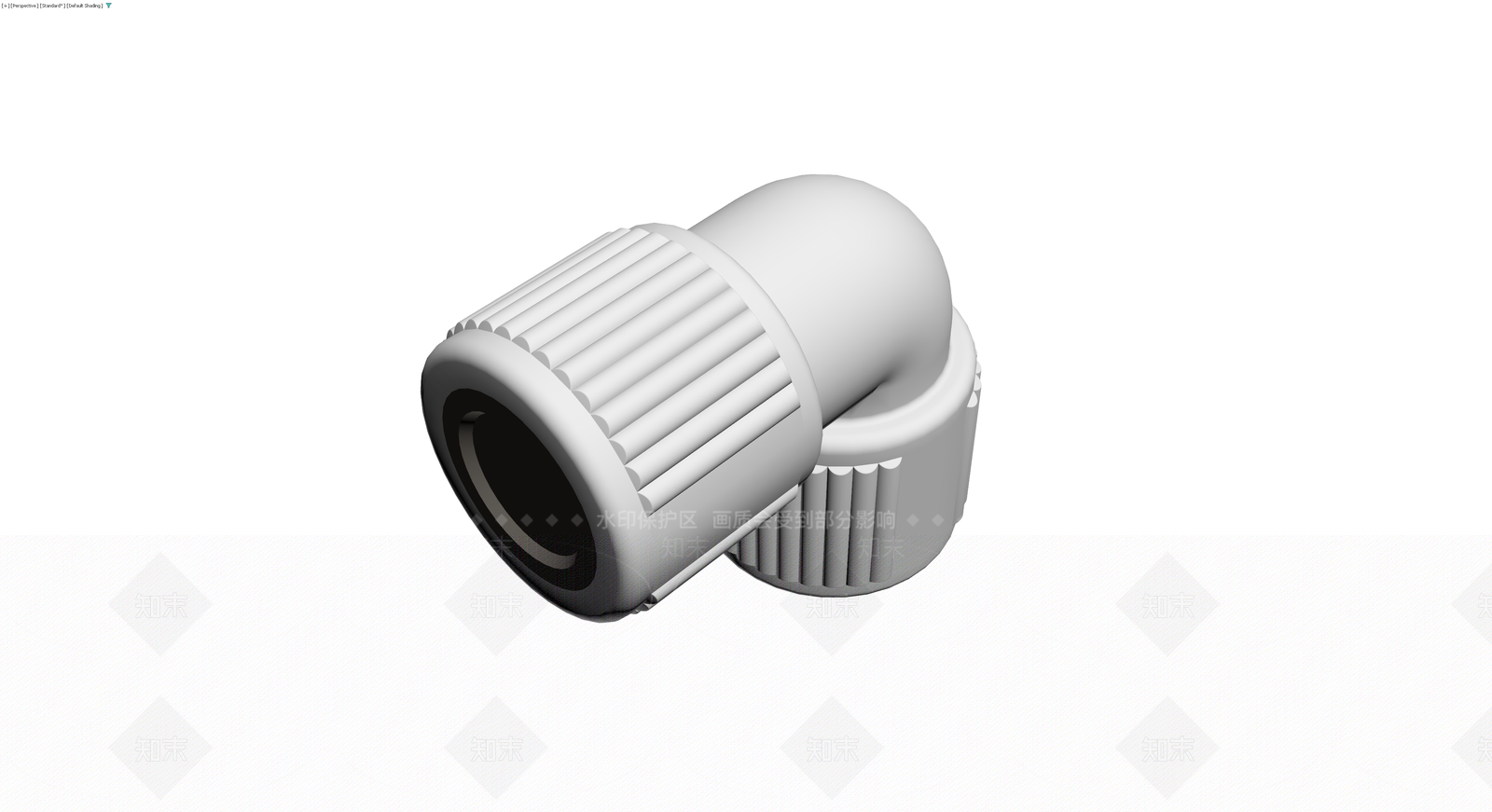 白色螺纹弯头管件3D模型下载【ID:1229924624】