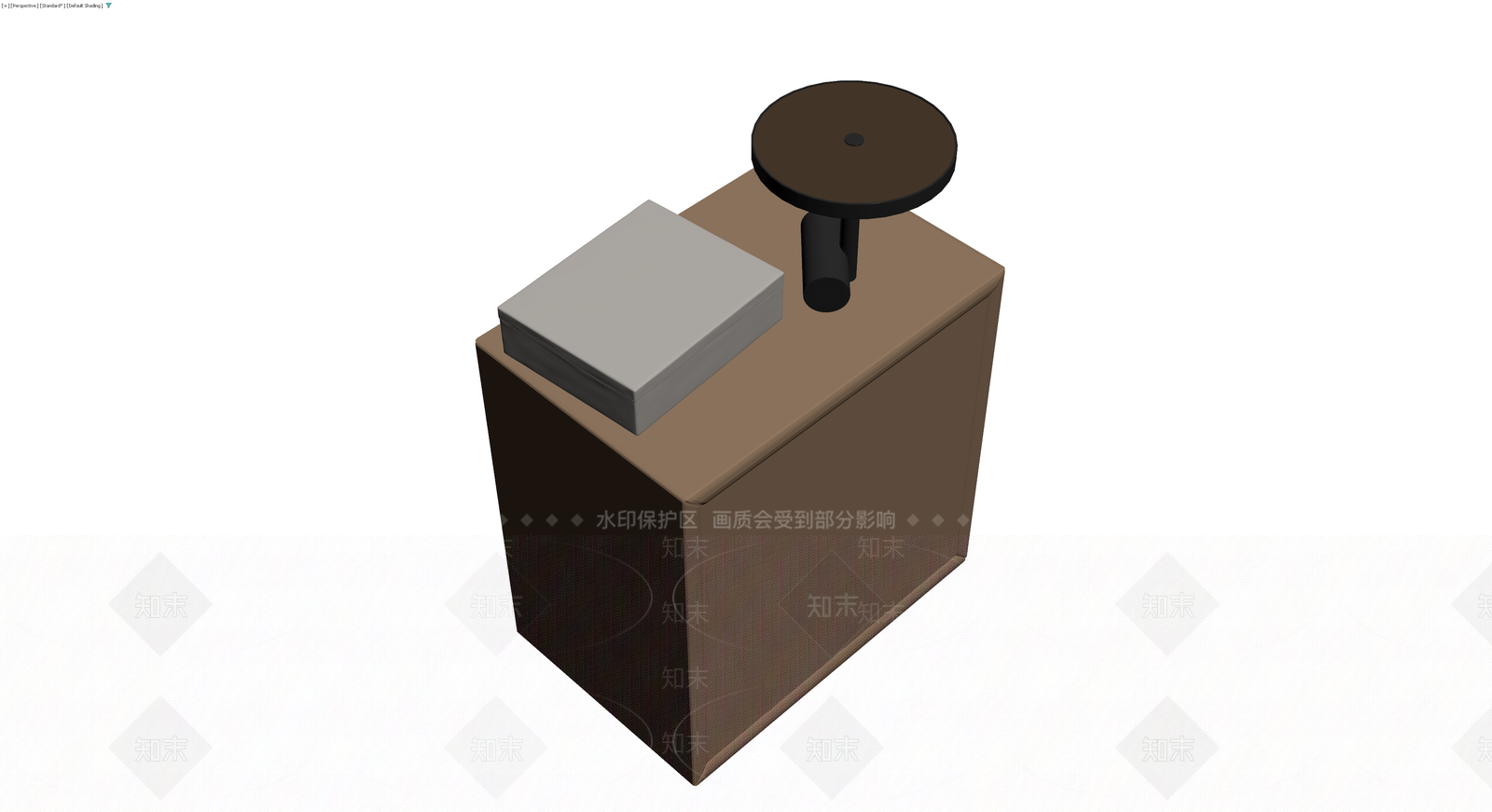 三斗柜配台灯饰品3D模型下载【ID:1230099369】