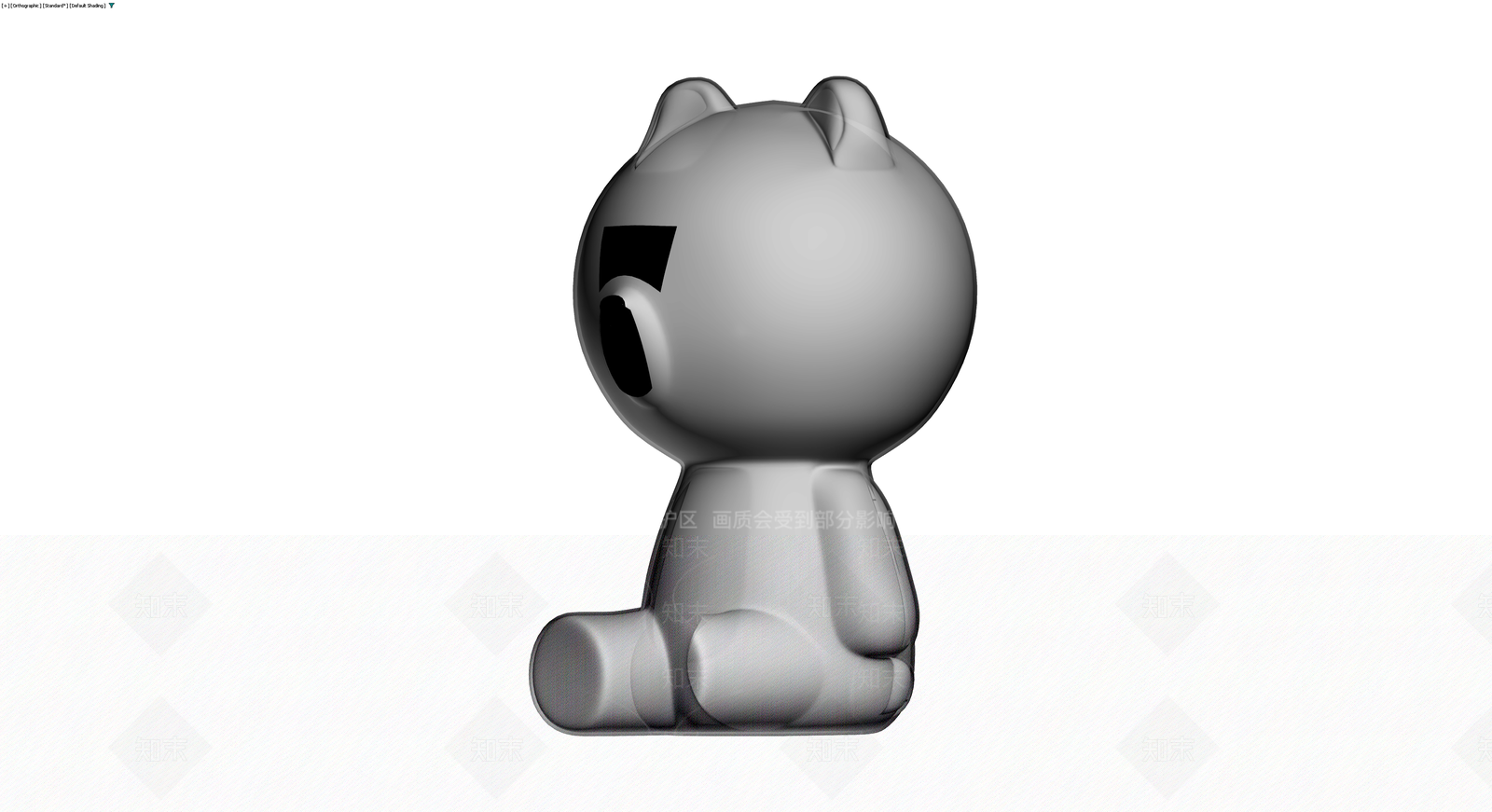 卡通坐姿动物雕塑3D模型下载【ID:1230117174】