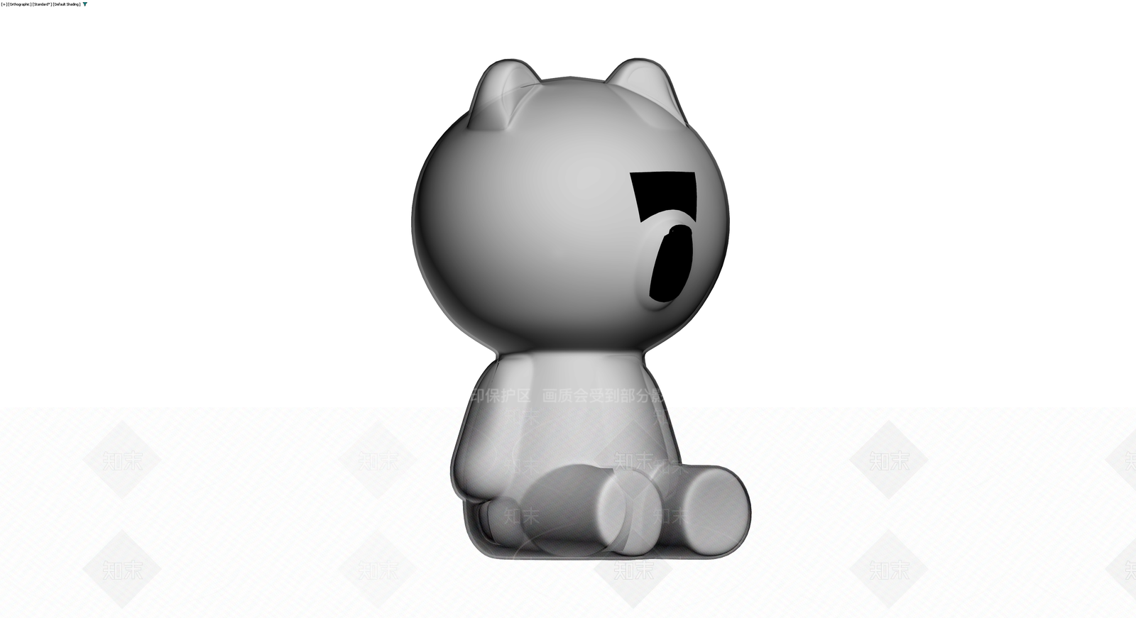 卡通坐姿动物雕塑3D模型下载【ID:1230117174】
