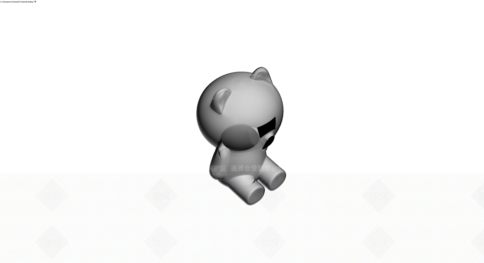 卡通坐姿动物雕塑3D模型下载【ID:1230117174】