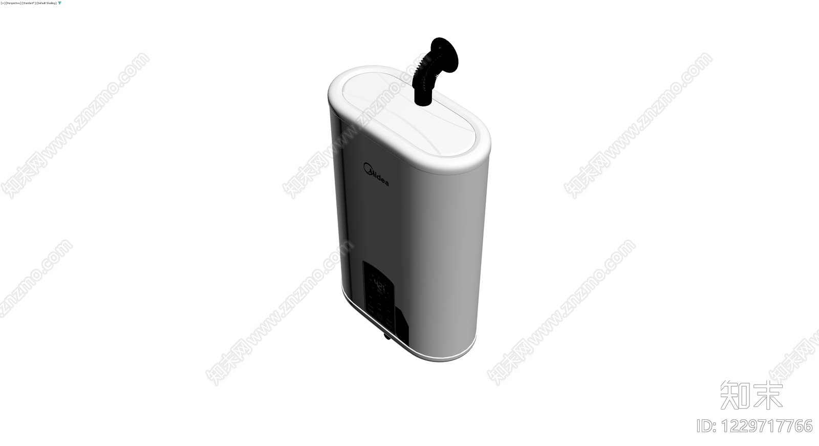 美的品牌白色燃气热水器3D模型下载【ID:1229717766】