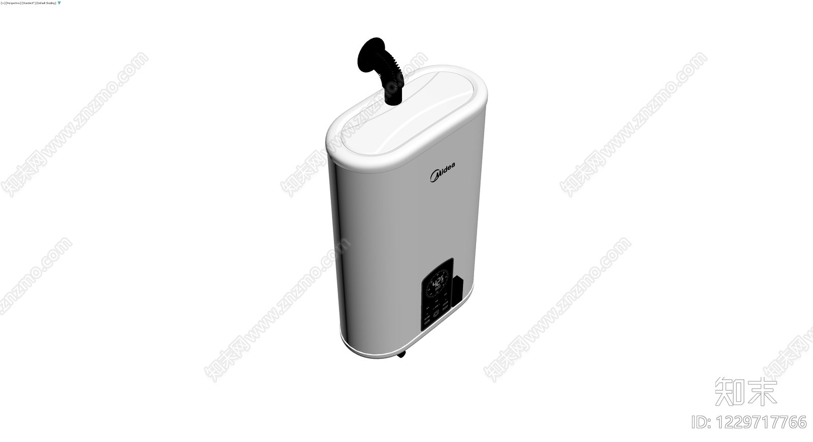 美的品牌白色燃气热水器3D模型下载【ID:1229717766】