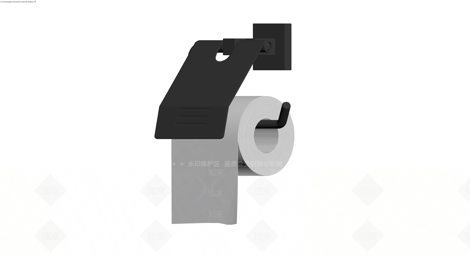 黑色现代卷纸架3D模型下载【ID:1230358424】