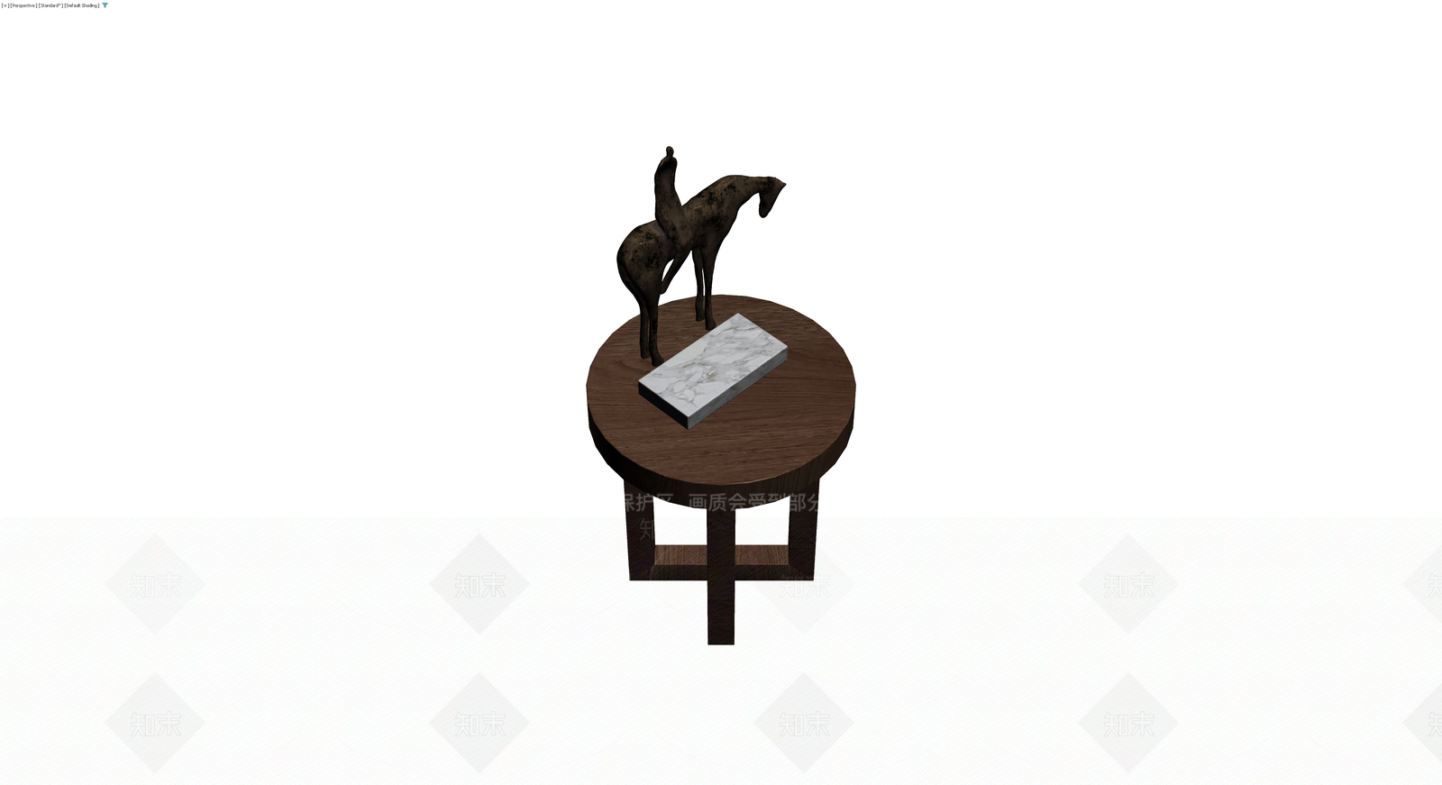 马雕塑配大理石底座3D模型下载【ID:1229958414】
