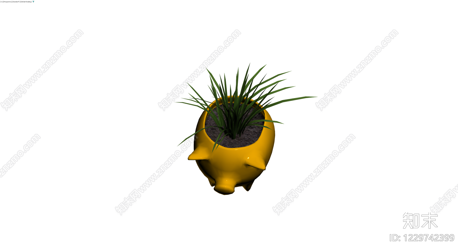 黄色猪形盆栽3D模型下载【ID:1229742399】