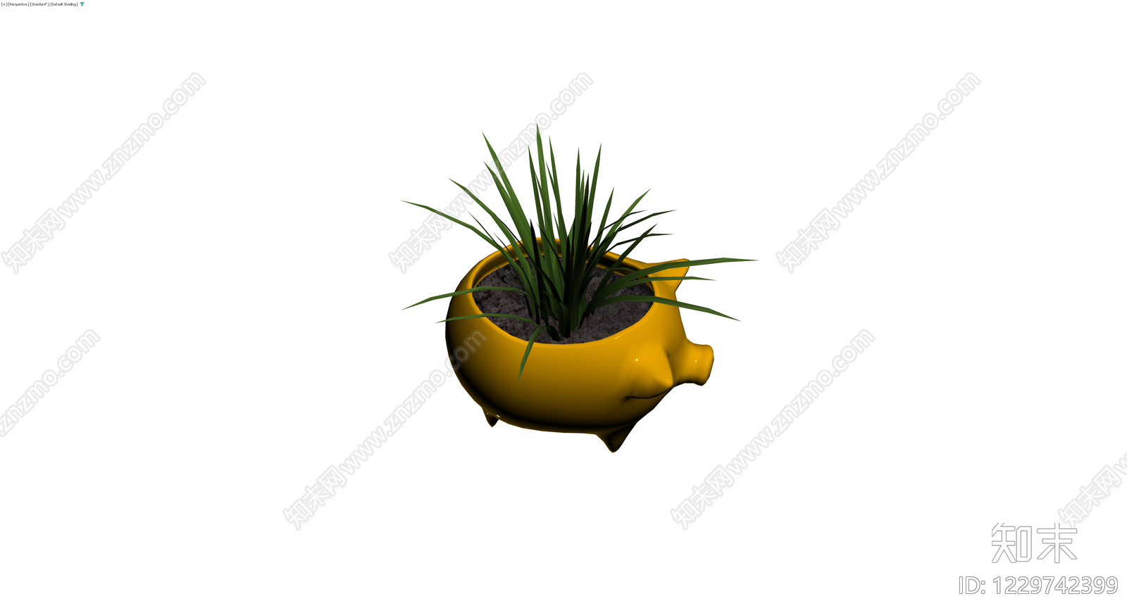 黄色猪形盆栽3D模型下载【ID:1229742399】