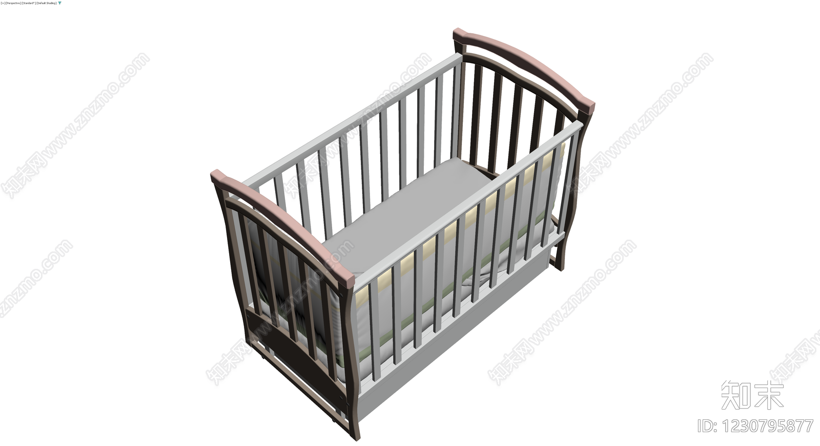 带储物床架及床品3D模型下载【ID:1230795877】