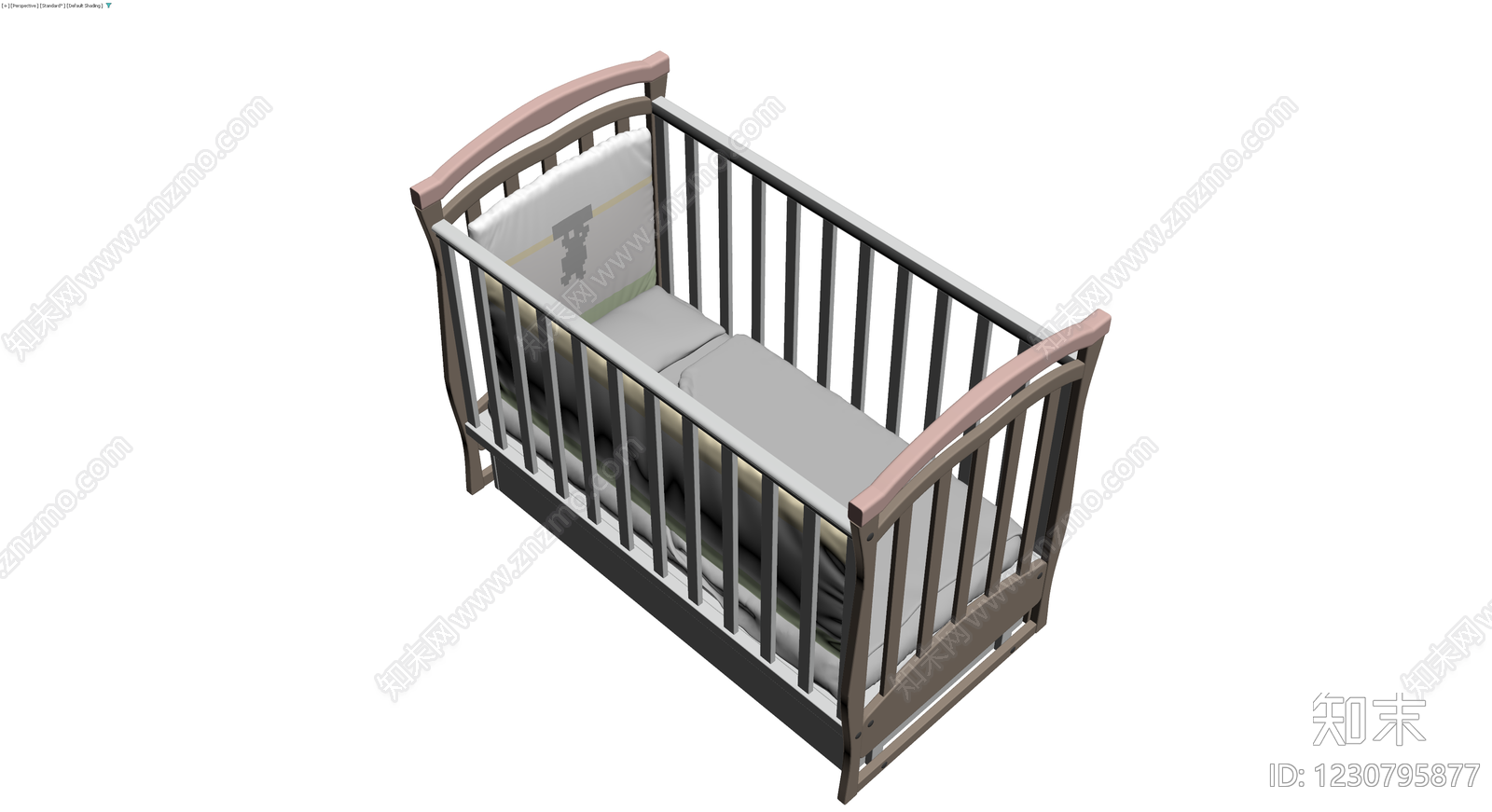 带储物床架及床品3D模型下载【ID:1230795877】