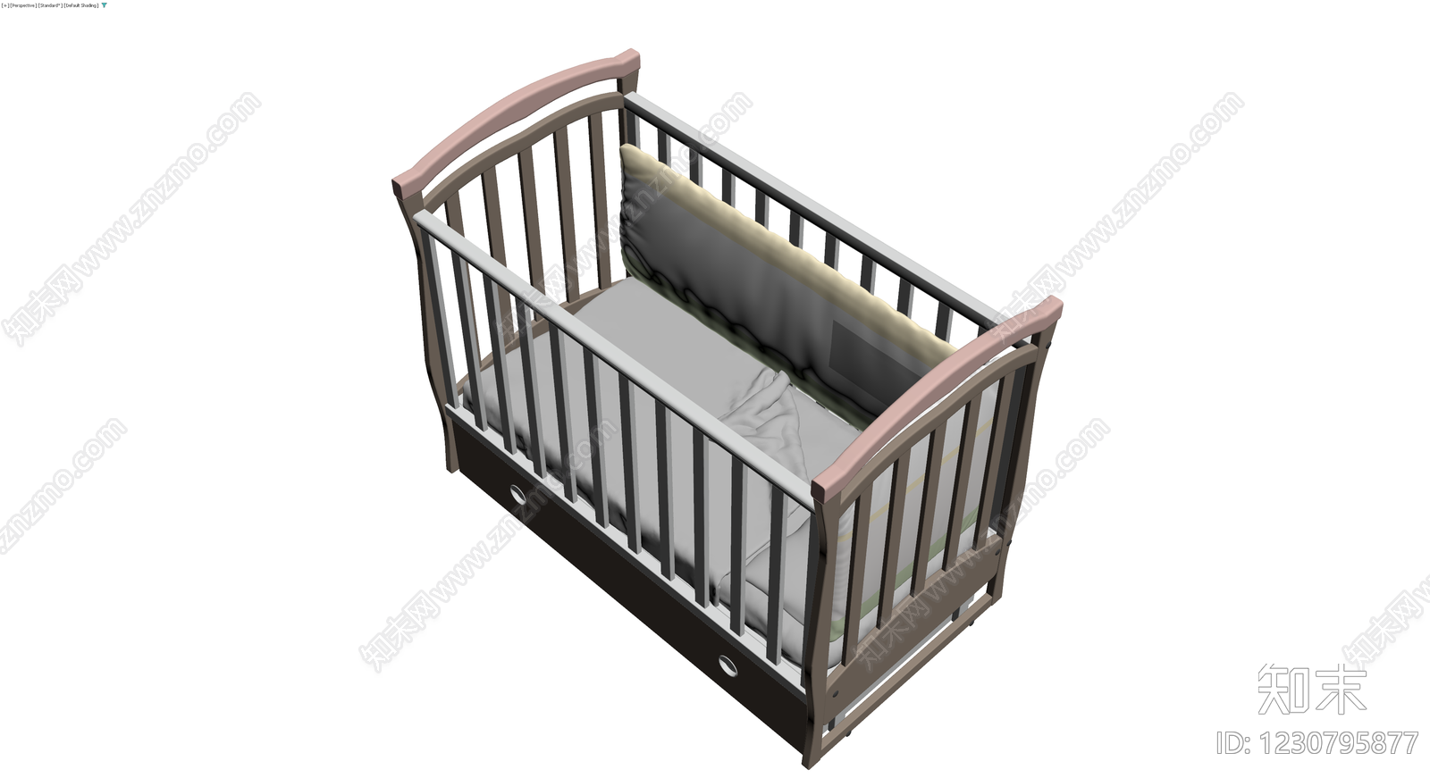 带储物床架及床品3D模型下载【ID:1230795877】