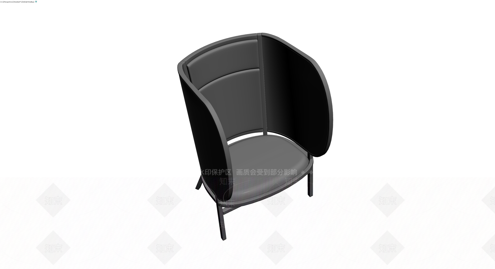 现代风格黑色单人扶手椅3D模型下载【ID:1230329694】