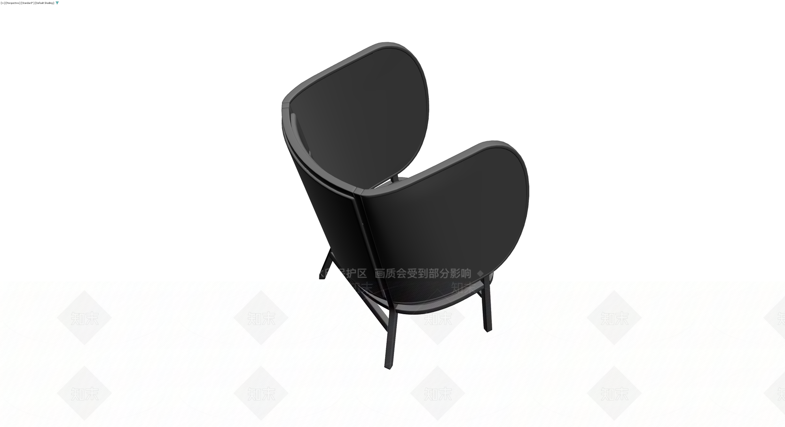 现代风格黑色单人扶手椅3D模型下载【ID:1230329694】