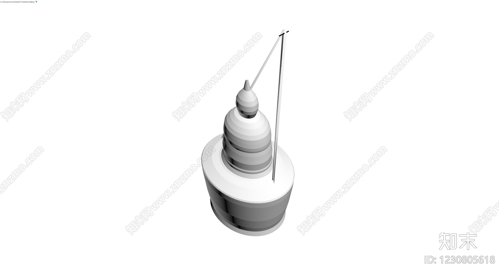 白塔景观雕塑3D模型下载【ID:1230805618】