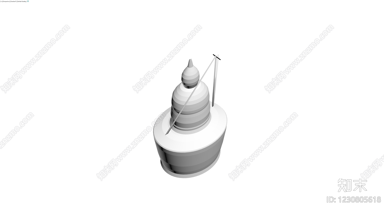 白塔景观雕塑3D模型下载【ID:1230805618】