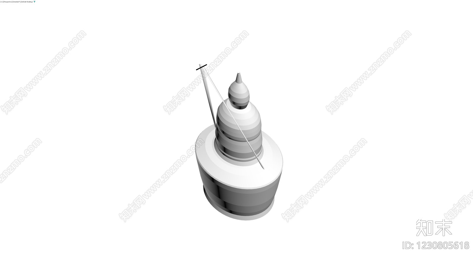 白塔景观雕塑3D模型下载【ID:1230805618】