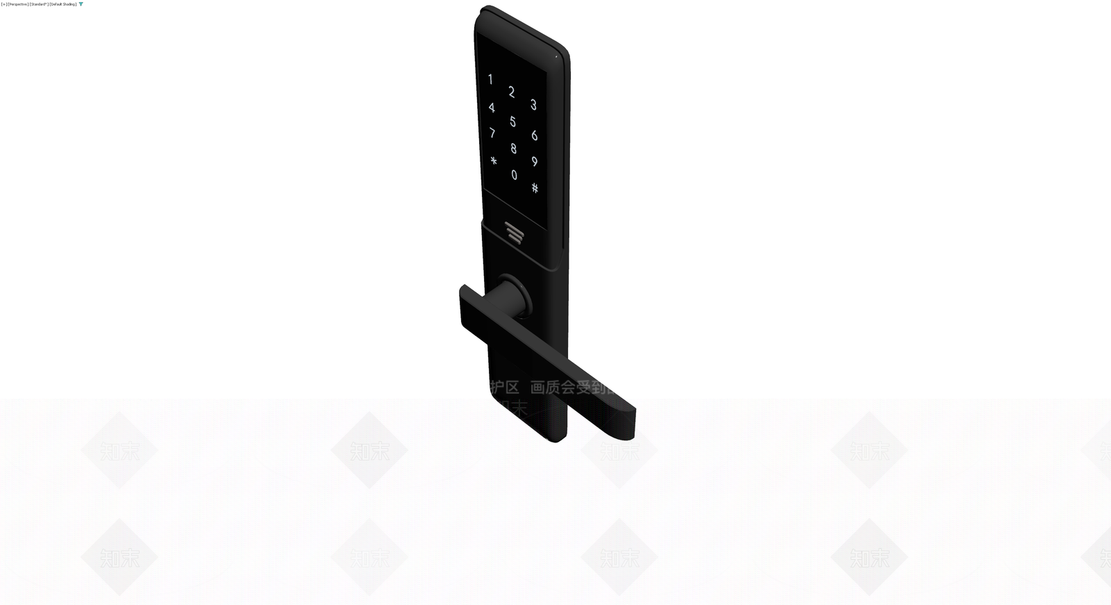 黑色智能门锁把手3D模型下载【ID:1229910512】