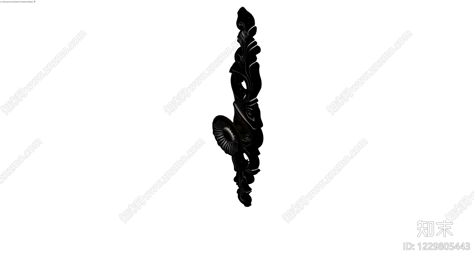 黑色雕花门把手3D模型下载【ID:1229805443】
