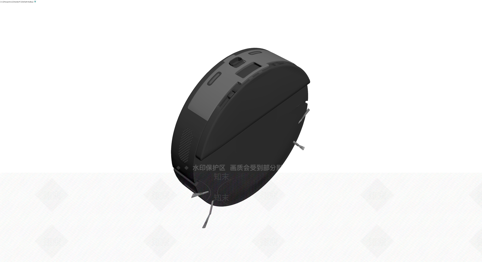 黑色圆形扫地机器人3D模型下载【ID:1230372511】