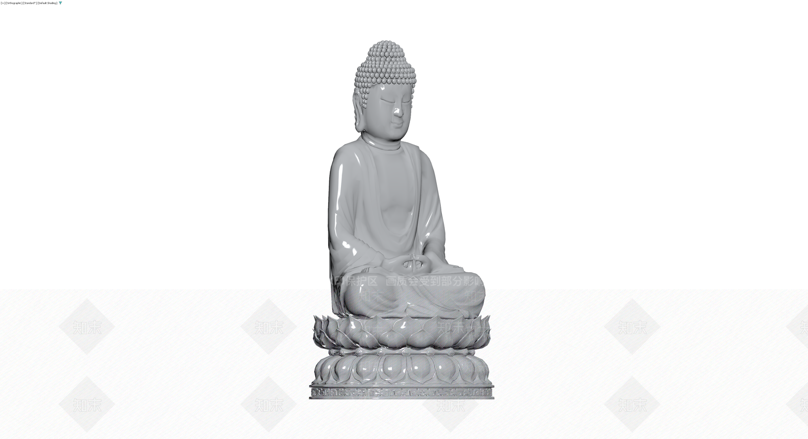 坐佛雕塑灰模3D模型下载【ID:1230575478】