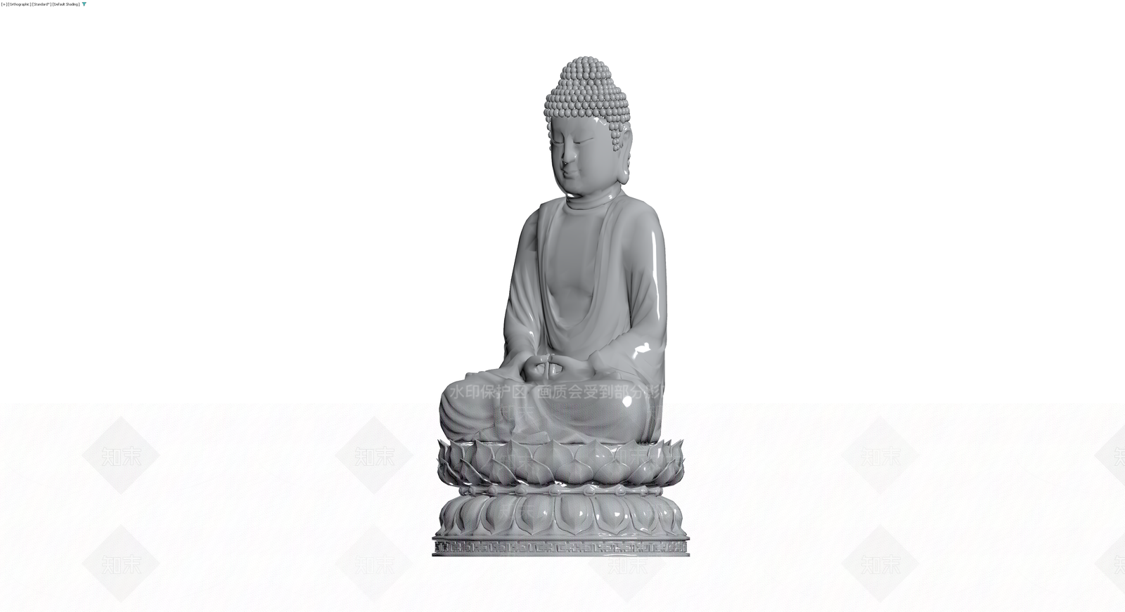 坐佛雕塑灰模3D模型下载【ID:1230575478】