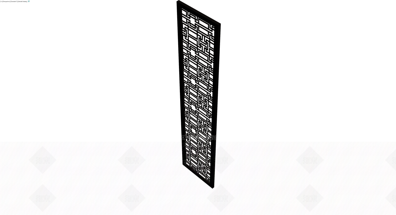 黑色中式镂空隔断3D模型下载【ID:1230642498】