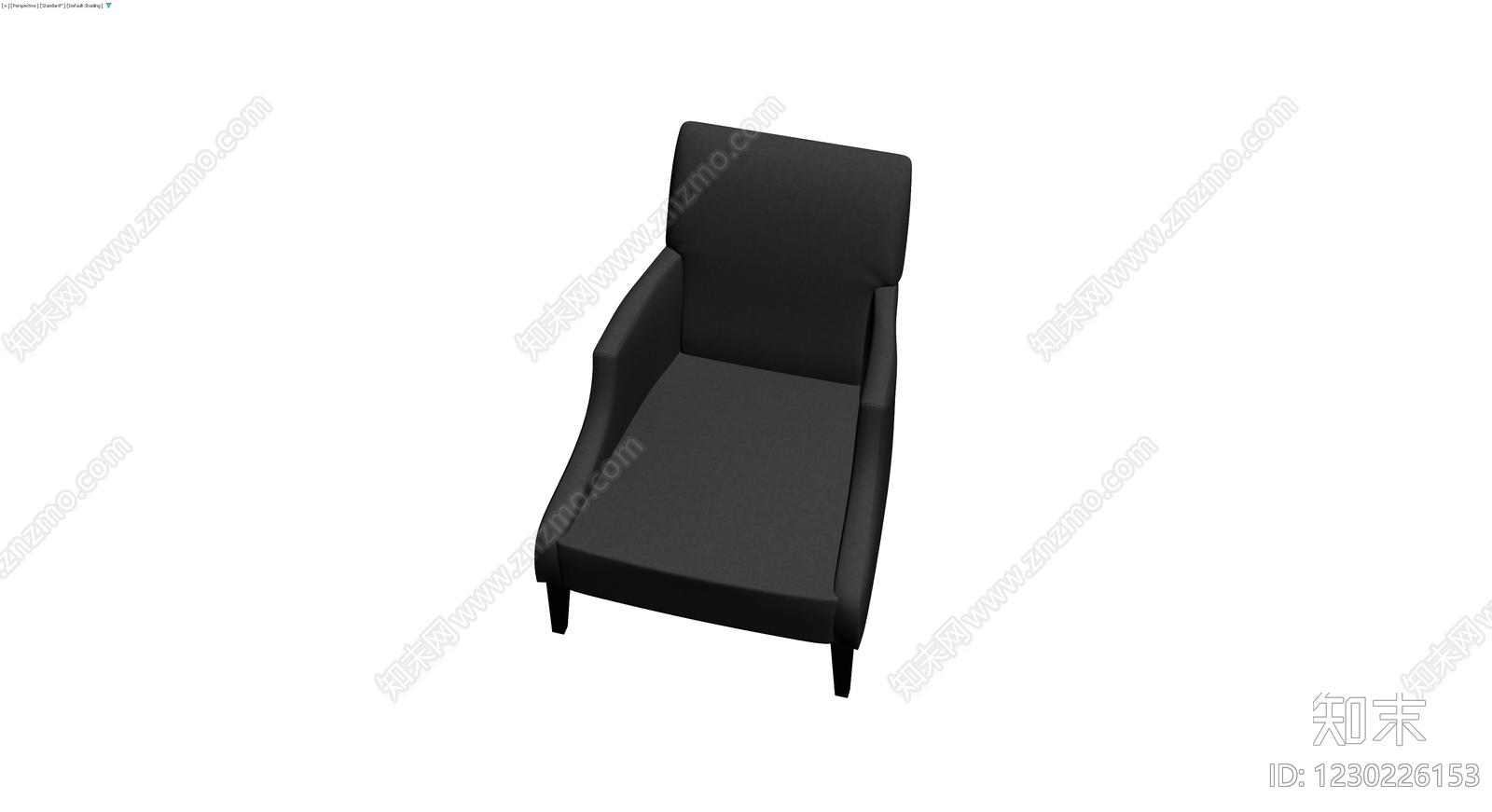 深灰色布艺扶手椅3D模型下载【ID:1230226153】