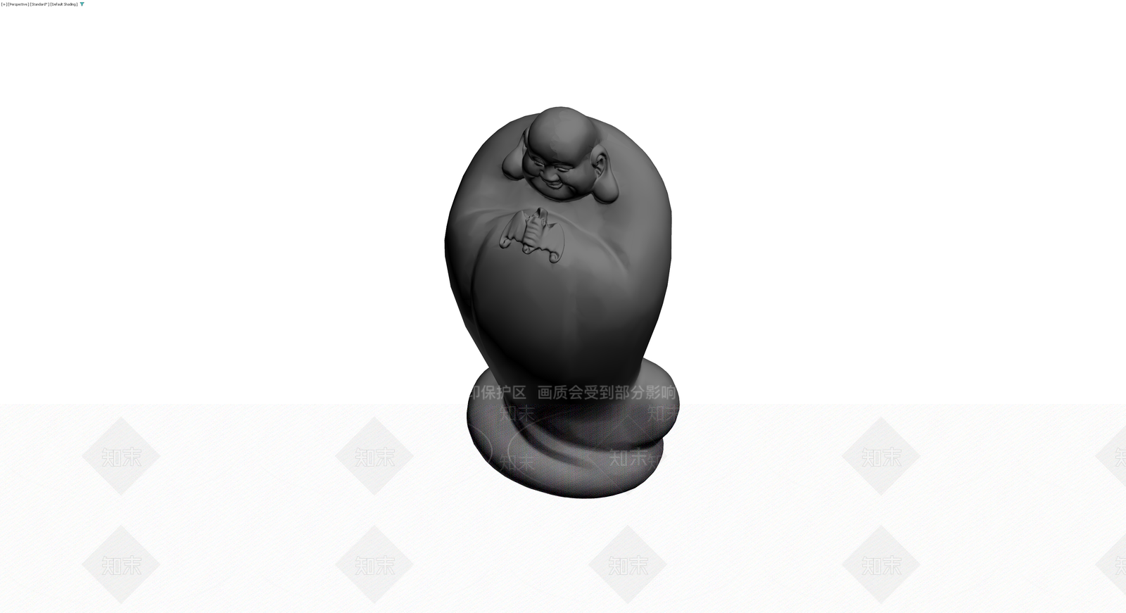 弥勒佛手持钱袋雕塑3D模型下载【ID:1229928906】