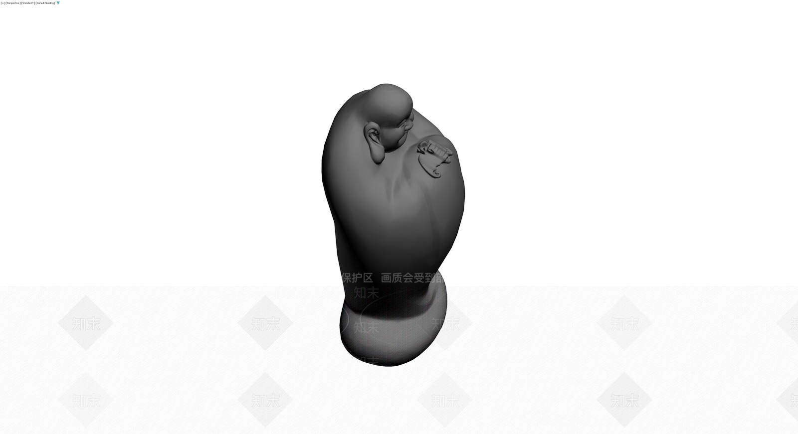 弥勒佛手持钱袋雕塑3D模型下载【ID:1229928906】