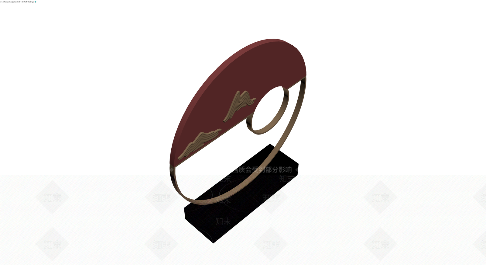 红褐色装饰雕塑摆件3D模型下载【ID:1229872090】