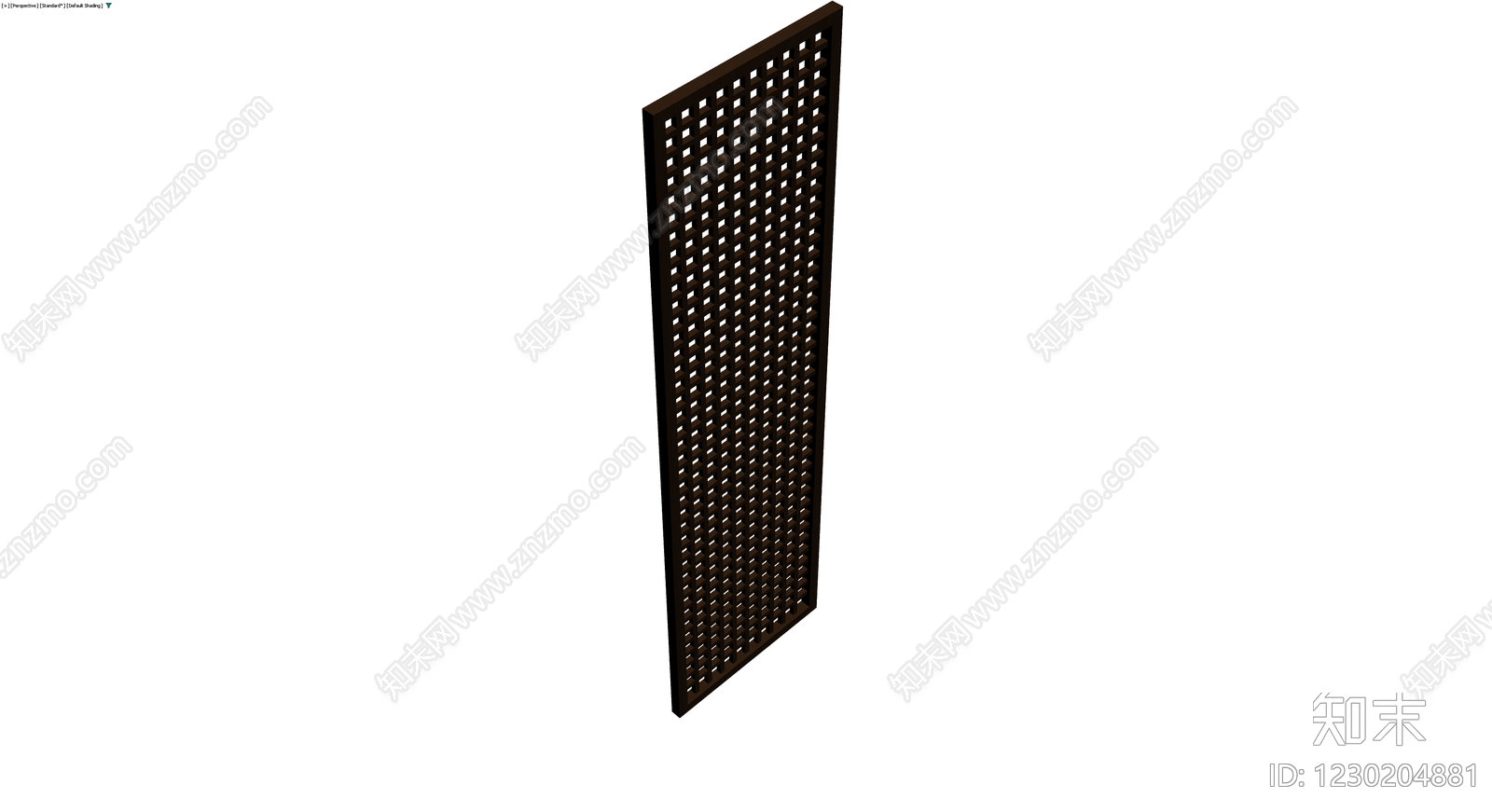 深褐色方形格栅屏风3D模型下载【ID:1230204881】